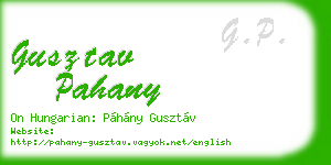 gusztav pahany business card