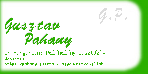 gusztav pahany business card